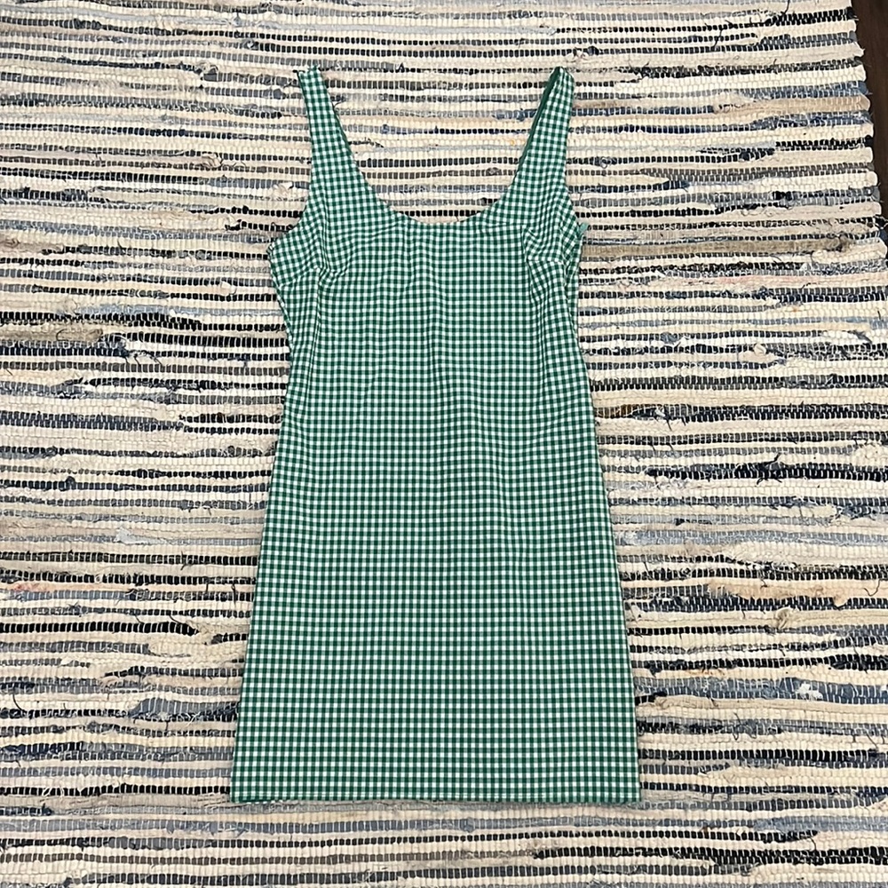 Urban Outfitters green and white gingham dress